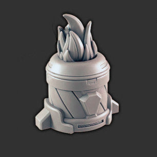 Sci-fi Scenery - Burning Trash Barrel