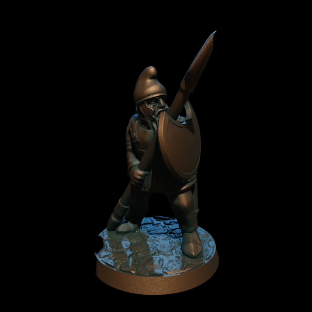 Phrygian Warrior with Spear 3D Printed Miniature