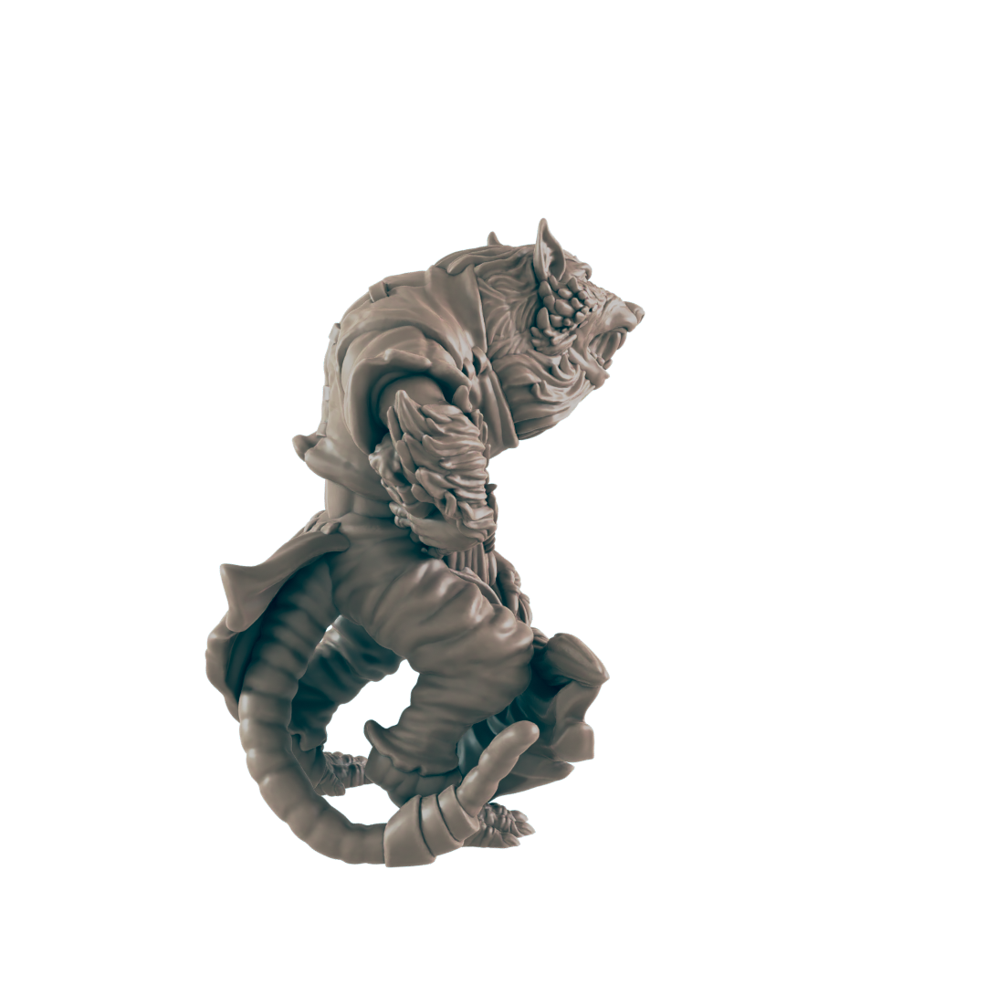A tiger-like creature figurine sits, appearing crouched and possibly ready to pounce, against a black background.
