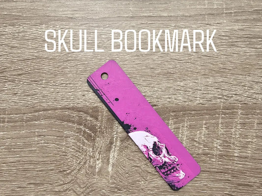 Pink Skull Bookmark