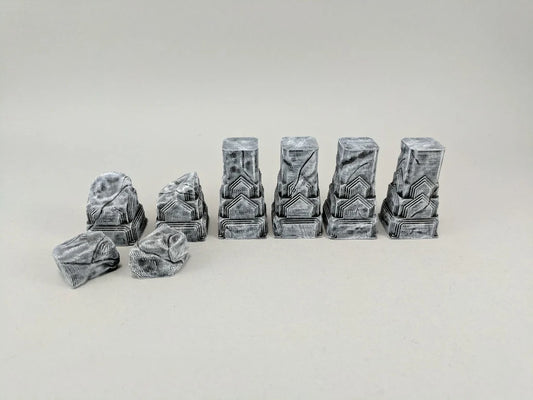 28mm Carved Stone Pillars