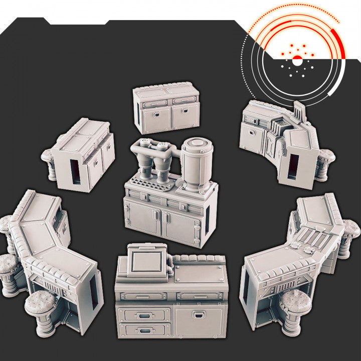 Sci-fi Scenery - Modular Cantina and Bar Set