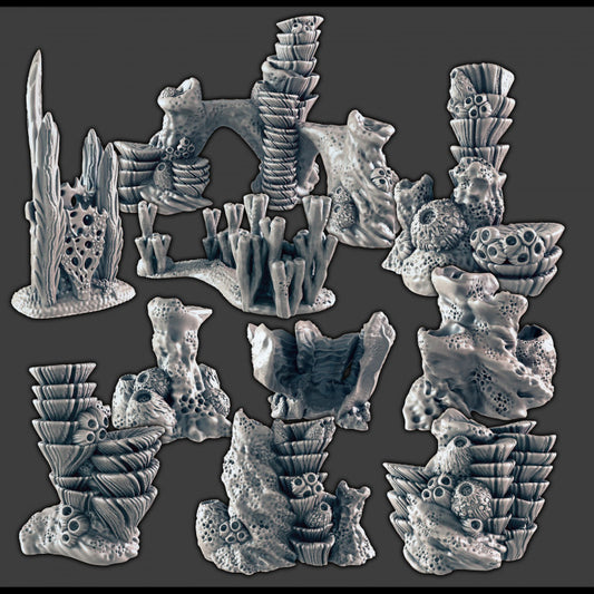Large Coral and Underwater Formations Set