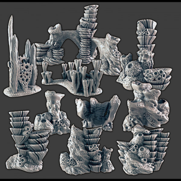 Large Coral and Underwater Formations Set