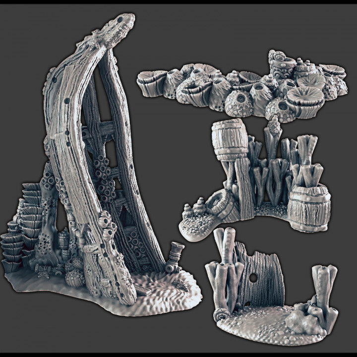 Shipwreck Coral/Rock Scatter Set 2