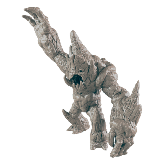 A stone golem, seemingly attacking, is shown against a black background.