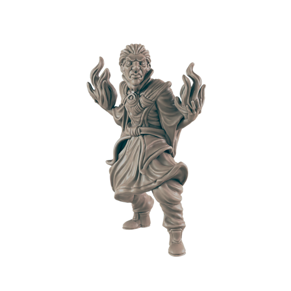 Warlock Human Male 3D Printed Miniature